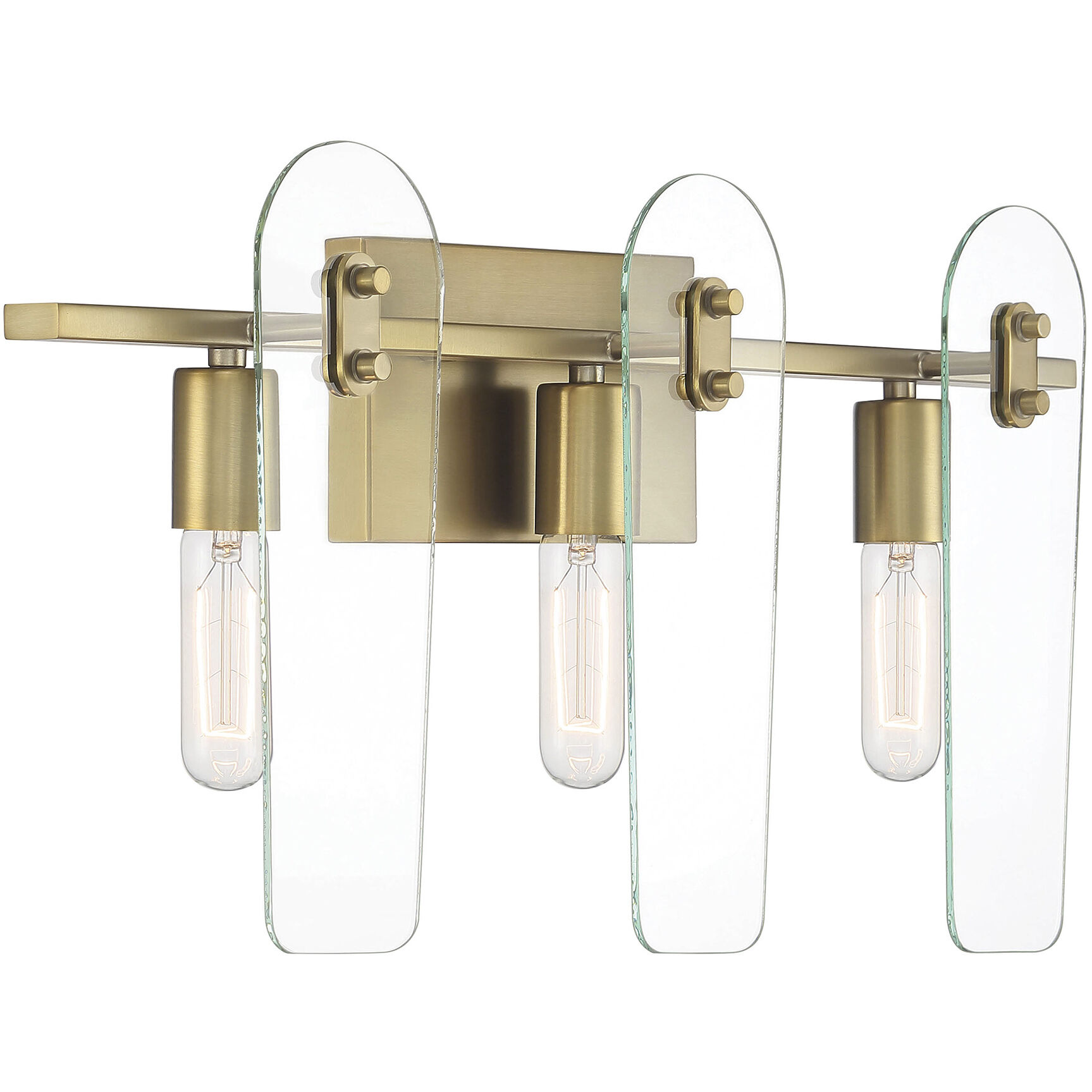 Bergen Beach 3 Light 24 inch Brushed Gold Vanity Light Wall Light